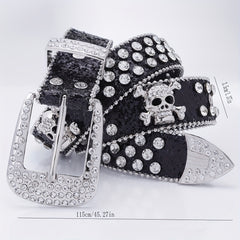 Hip Hop Punk Style Skull Leather Belt