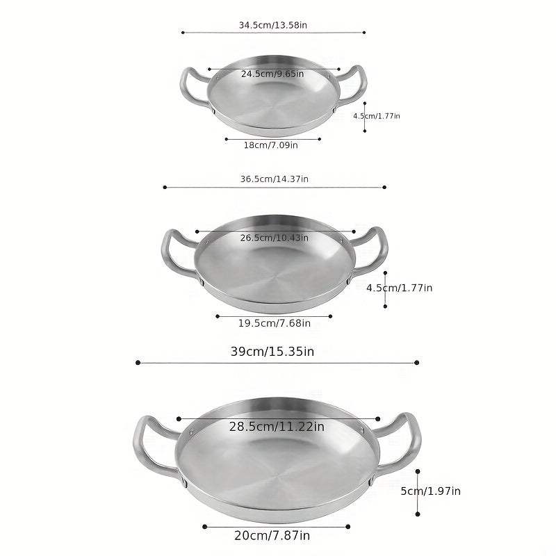 Stainless Steel Plate Handle Barbecue Hot Pot Cookware