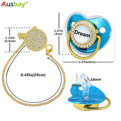 Personalized Pacifier & Clip Set with Name Customized Baby Shower Gift