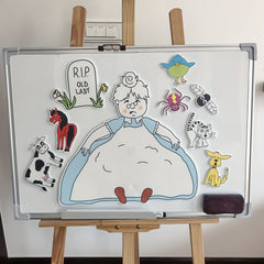 Red Felt Storytelling Pieces 'Old Lady Who Swallowed a Fly'