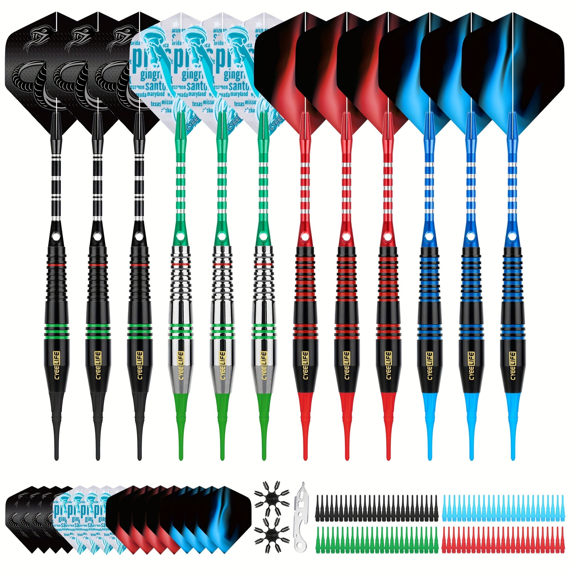 CyeeLife Soft Darts Set with Plastic Tip for Electronic Dartboard