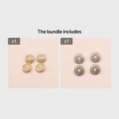 4pcs Zinc Alloy Buttons Faux Diamonds Faux Pearl Number 5 Sewing Buttons
