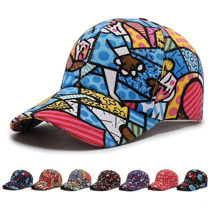 Colorful Graffiti Baseball Cap Hip Hop Print Sun Hat Adjustable Unisex