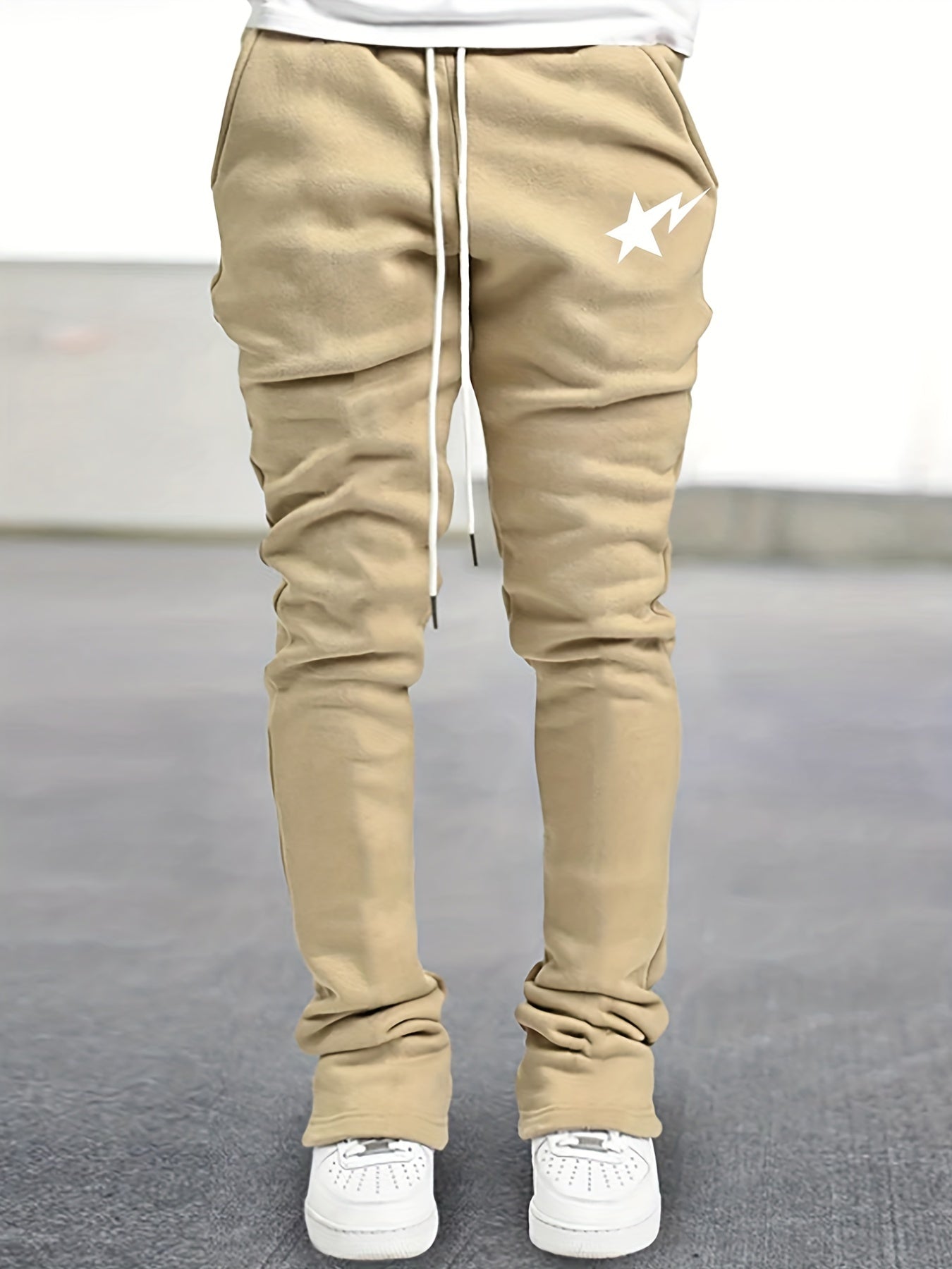 Star Print Men's Casual Jogger Pants With Pockets