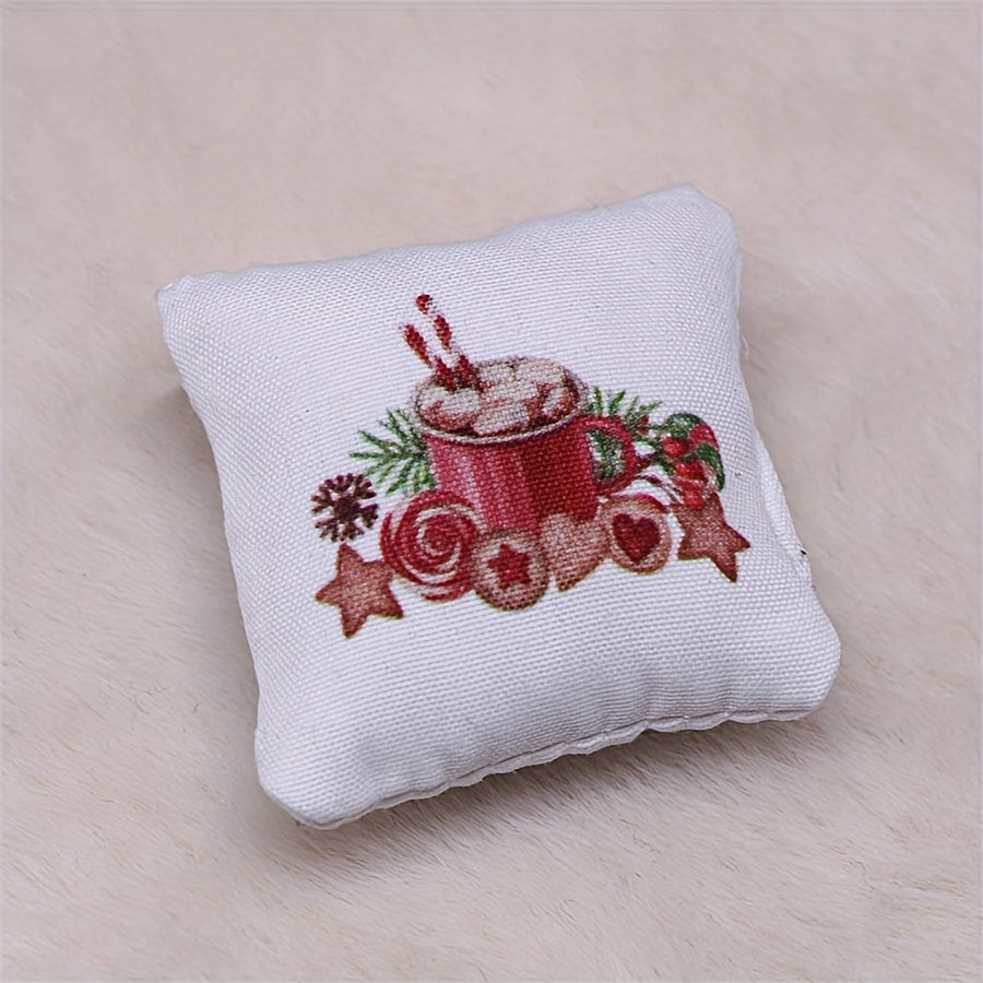 Christmas Dollhouse Pillow Model Festive Holiday Home Decor
