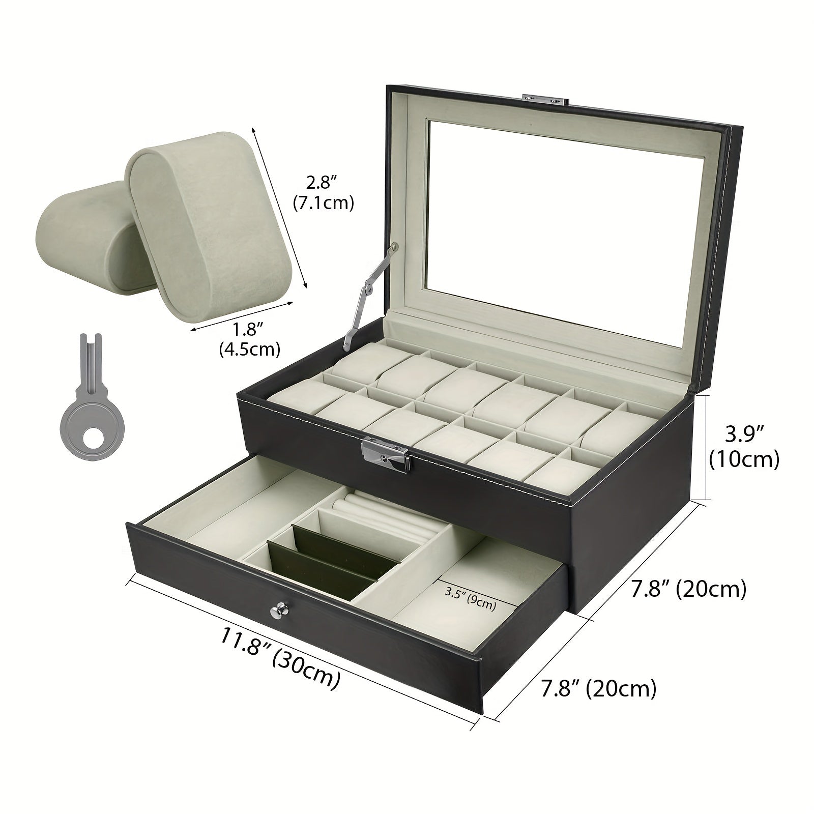 12 Slot Double Layer Watch Storage Box Jewelry Storage Box