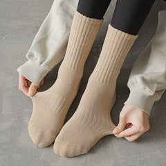 6 Pairs Solid Socks Comfy & Breathable Women's Stockings