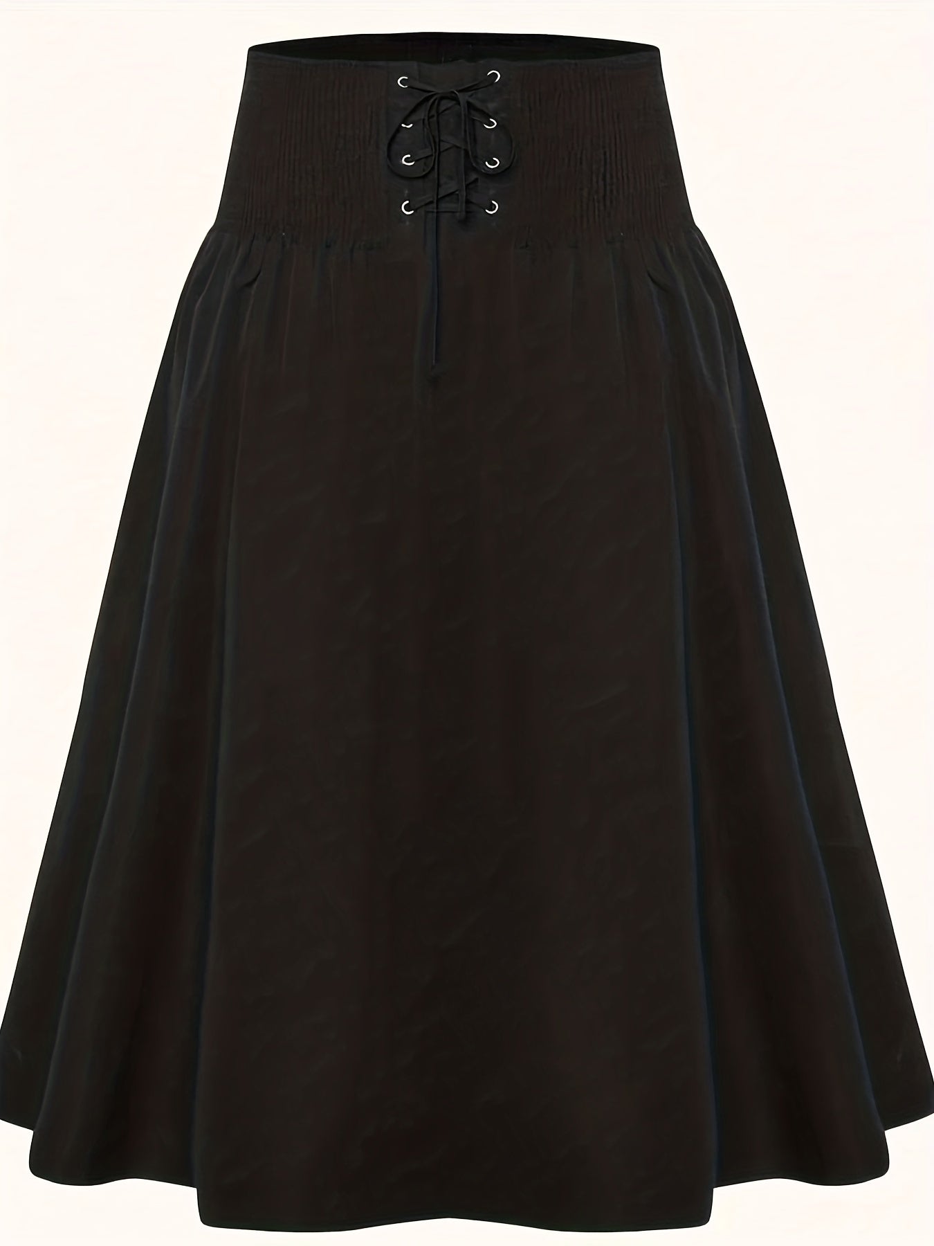  Casual Skirt Women's Plus Solid Lace Up High Rise Maxi Skirt