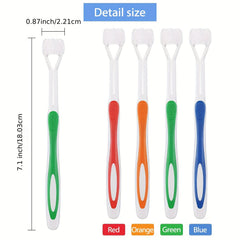 3-Sided Toothbrush for Kids Autism Sensory Bristle Travel Toothbrush