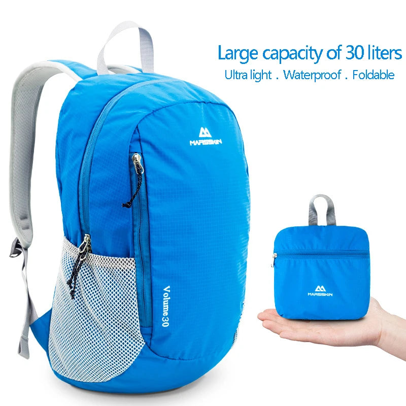 30L Waterproof Foldable Backpack for Men - Outdoor Trekking Rucksack