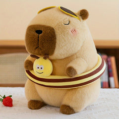 Capybara Doll in Swimming Ring Plush Toy