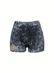 Letter Print Skinny Shorts Casual Shorts For Spring & Summer Women's Clothing