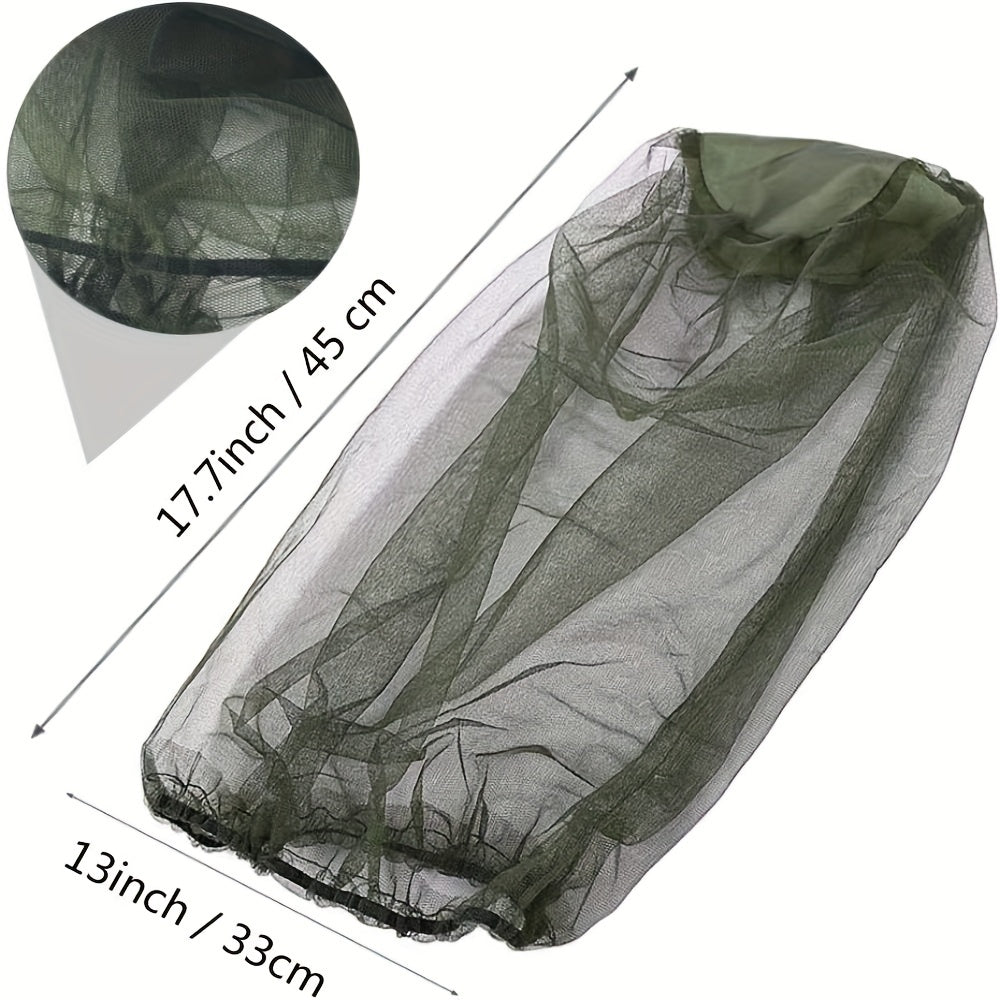 2 Packs Green Mosquito Head Net Mesh Face Protector with Fine Holes