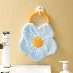 Flower Hanging Towel Coral Fleece Quick-drying Soft Towel