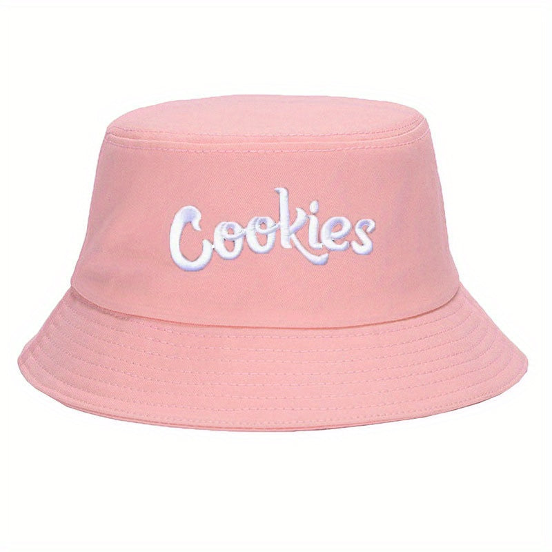 Letter Embroidered Bucket Hat Classic Candy Sunscreen Sun Hat Unisex