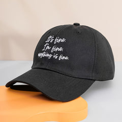 Letter Embroidery Baseball Cap Cotton Sun Hat Women Men Unisex