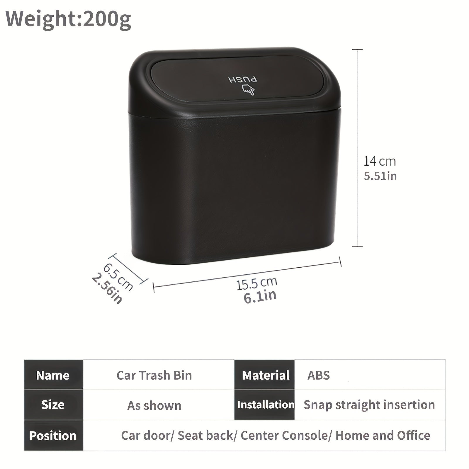 Car Trash Bin Hanging Garbage Dust Case for Camp Cars Home Office