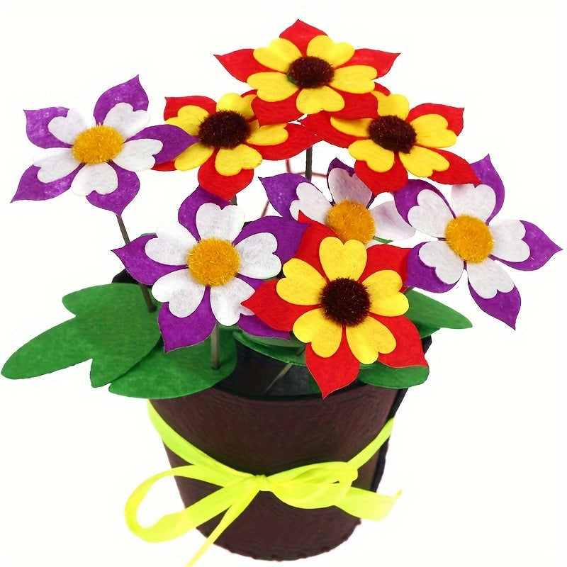 Kids DIY Flower Pot Kit Fabric Art Plant Toy