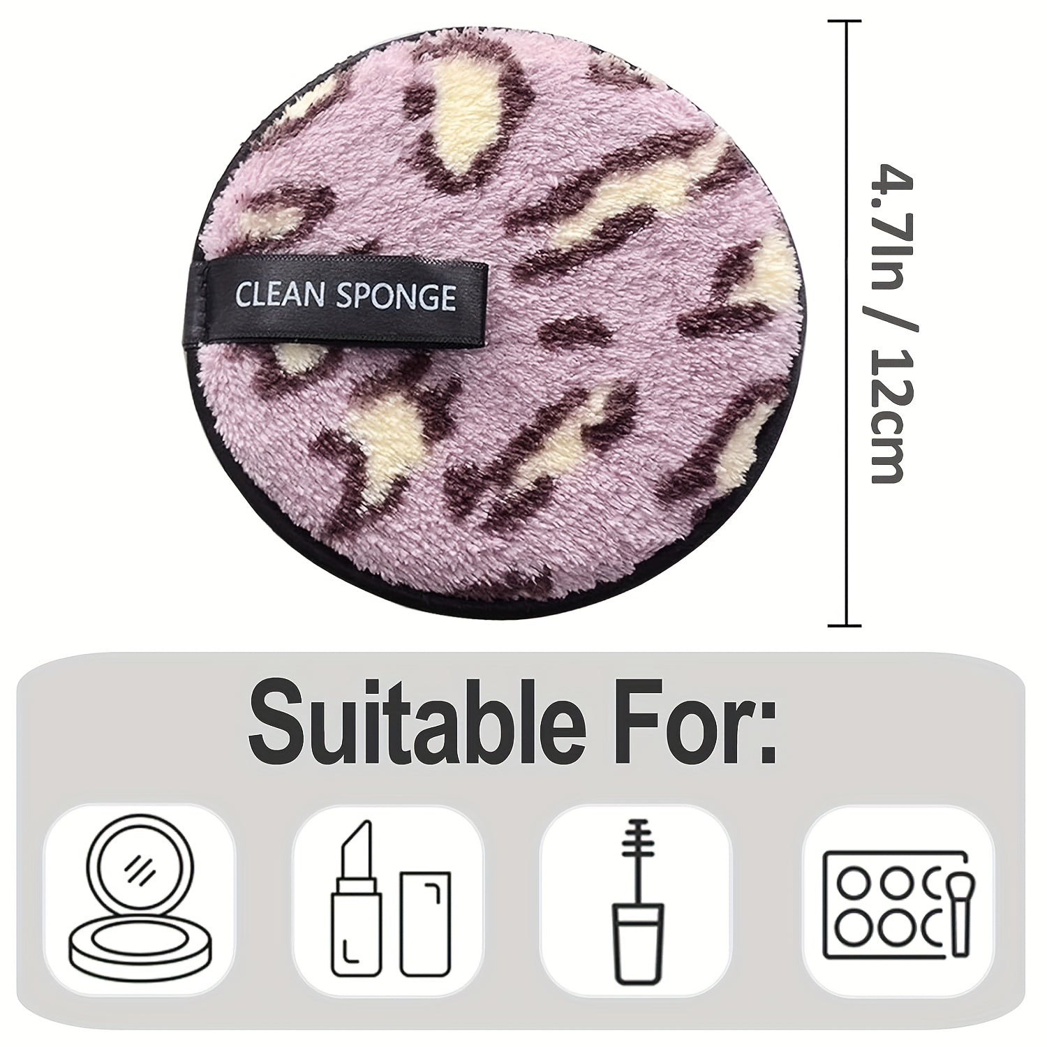 2pcs 4pcs Reusable Makeup Remover Pads Leopard Cleansing Facial