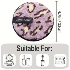 2pcs 4pcs Reusable Makeup Remover Pads Leopard Cleansing Facial