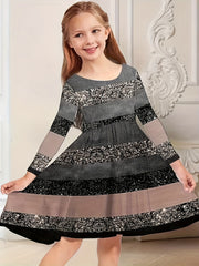 Long Sleeve Christmas Dress Girls Sweet Dresses Kids Gift