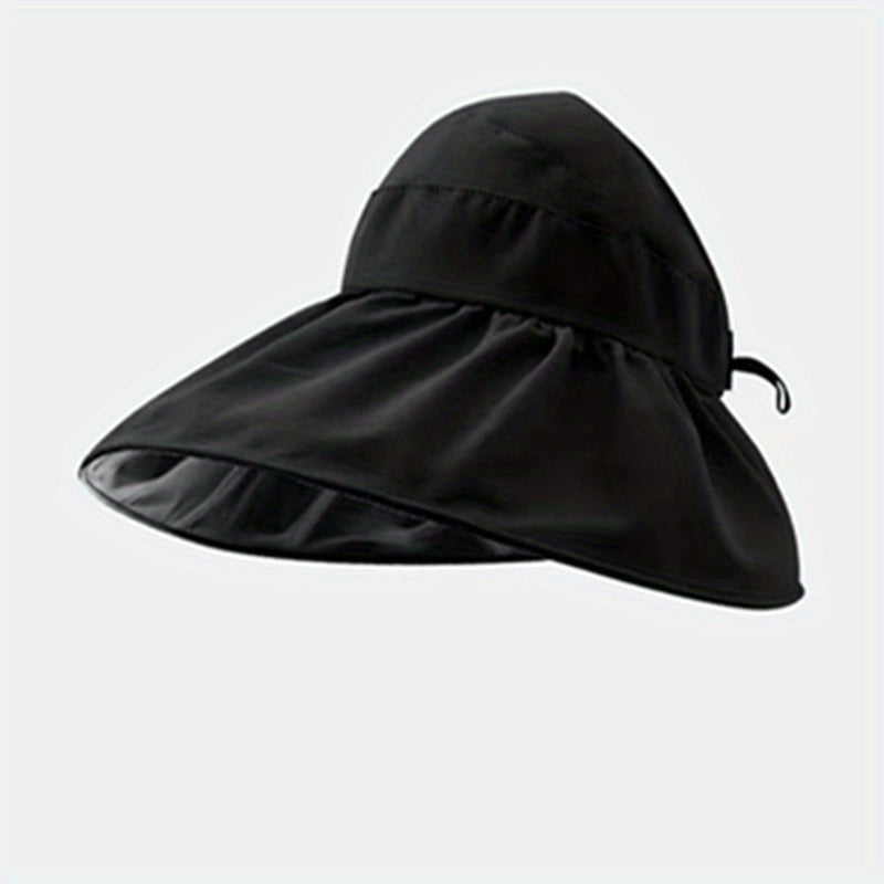Candy Ponytail Visor Hat Wide Brim Beach Cap Shell Summer UV Protection
