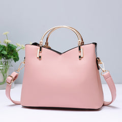 Two Tone Handbag Tassel Crossbody Bag Top Ring PU Leather Purse