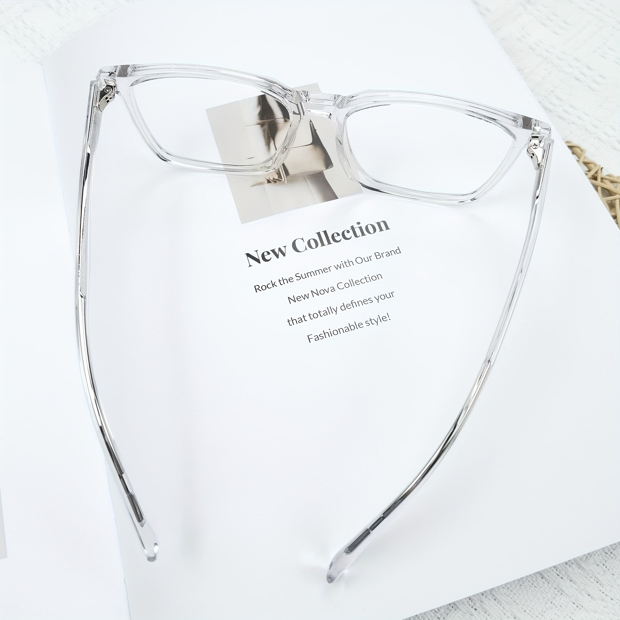 Oversized Clear Light Blocking Glasses Unisex Square Computer Glasses