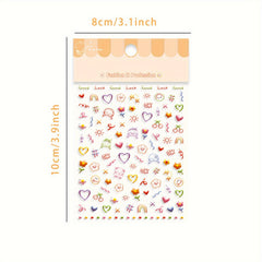 Girl Embossed Nail Art Stickers Finger Decoration Small Patterns
