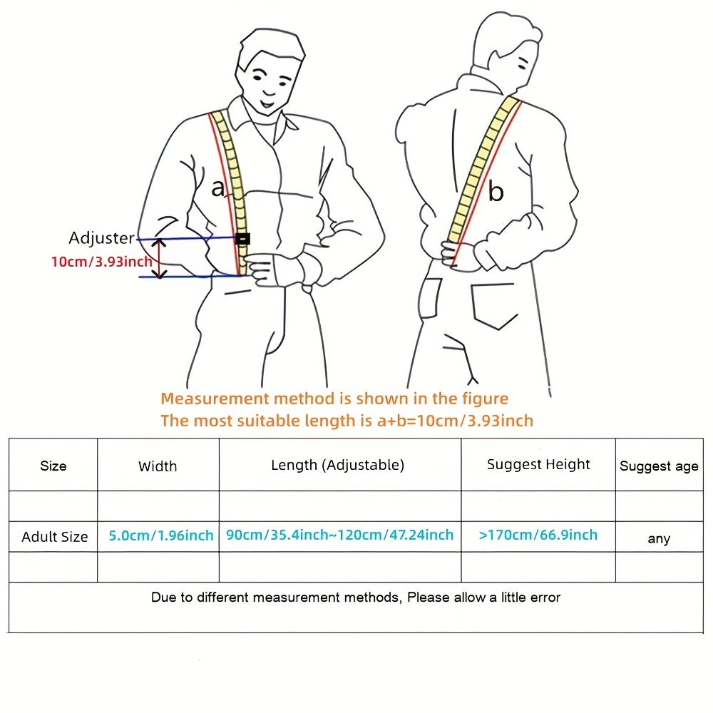  Wide Men's Suspenders High Elastic Adjustable 4 Strong Clips Suspender