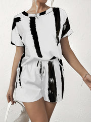 Casual Two Piece Set Short Sleeve Pantsuits