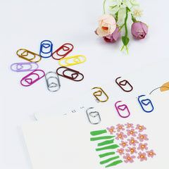 50pcs Heart Paper Clips Office Metal Clips School Supplies