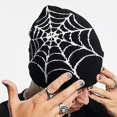 Halloween Spider Pattern Knitted Hat Winter Beanie