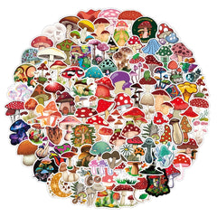 Mushroom Waterproof Stickers for Laptop Water Bottles Bumper