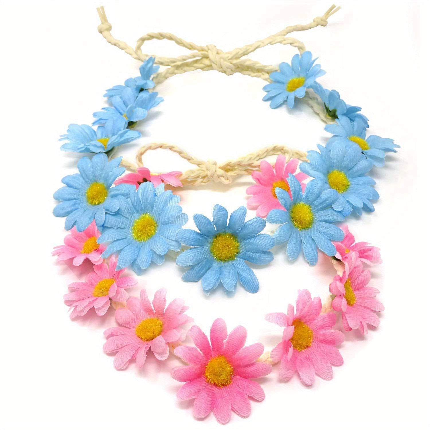 2 Pcs Sunflower Headband Beach Hawaii Headpiece