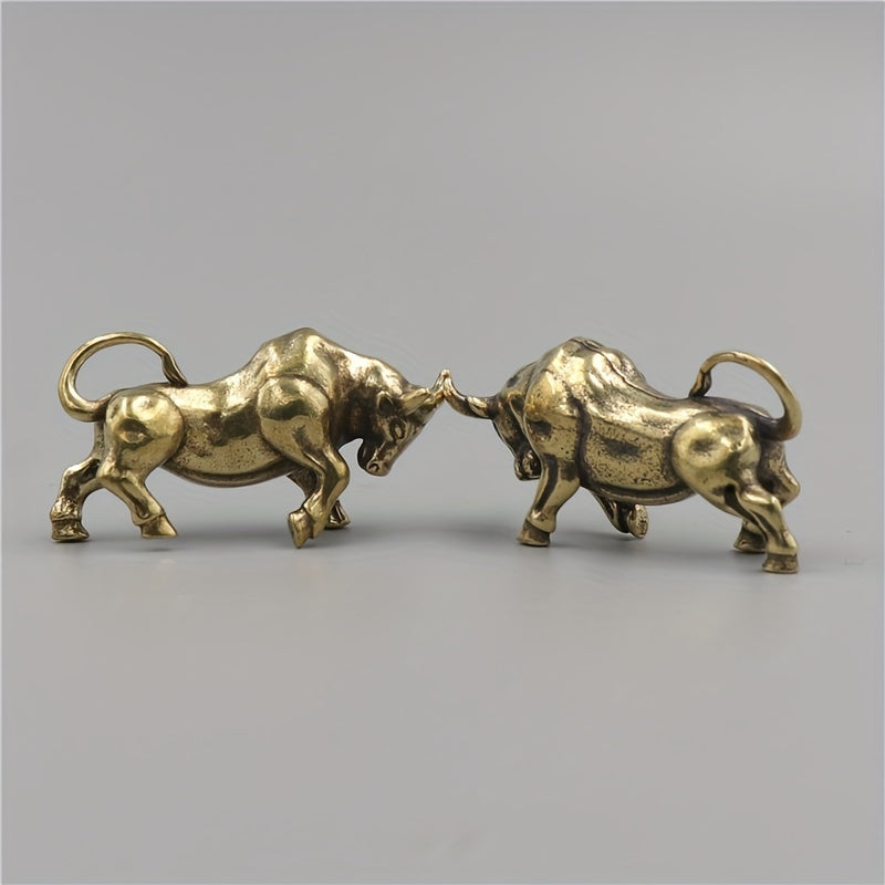 Bull Pendant for Good Luck Desk Ornament Hand Toy DIY Key Chain Pendant