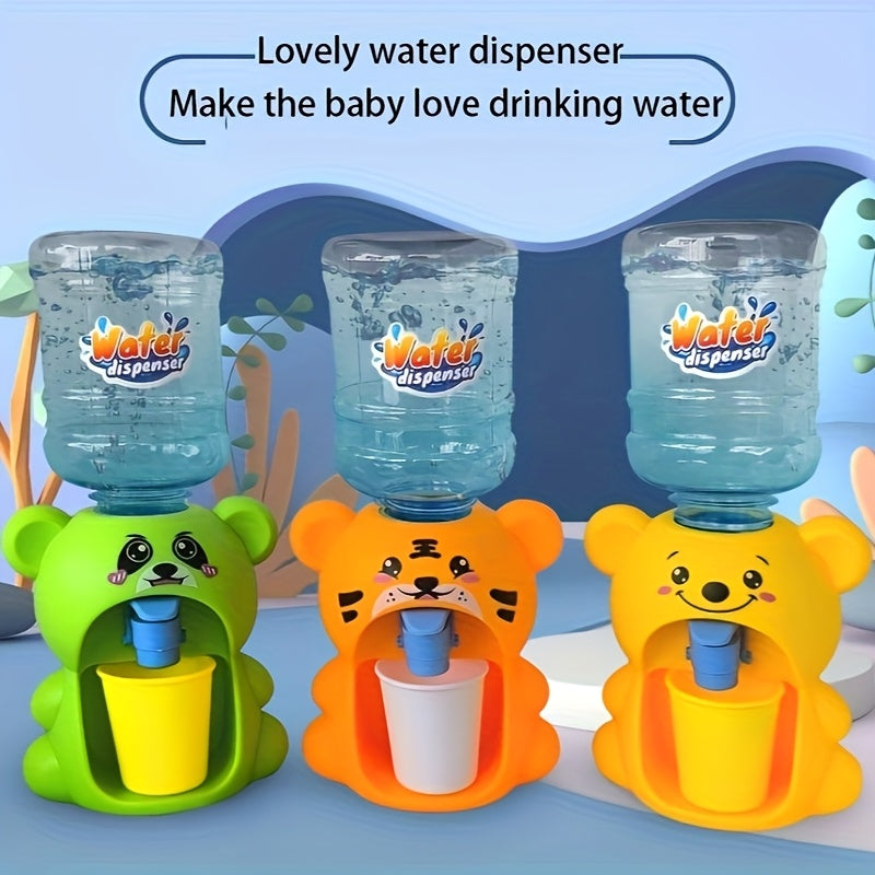 Kids Mini Water Dispenser Toy Cartoon Plastic Pretend Play Kitchen Accessory