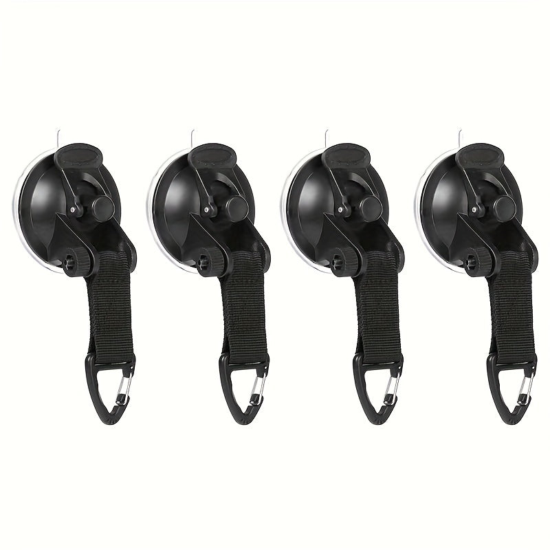 4pcs Heavy Duty Suction Cups With 4 Clips Set Upgraded Car Camping Tie Down