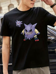 Little Monster Print Men's Comfy T shirt Active Slightly Stretch
