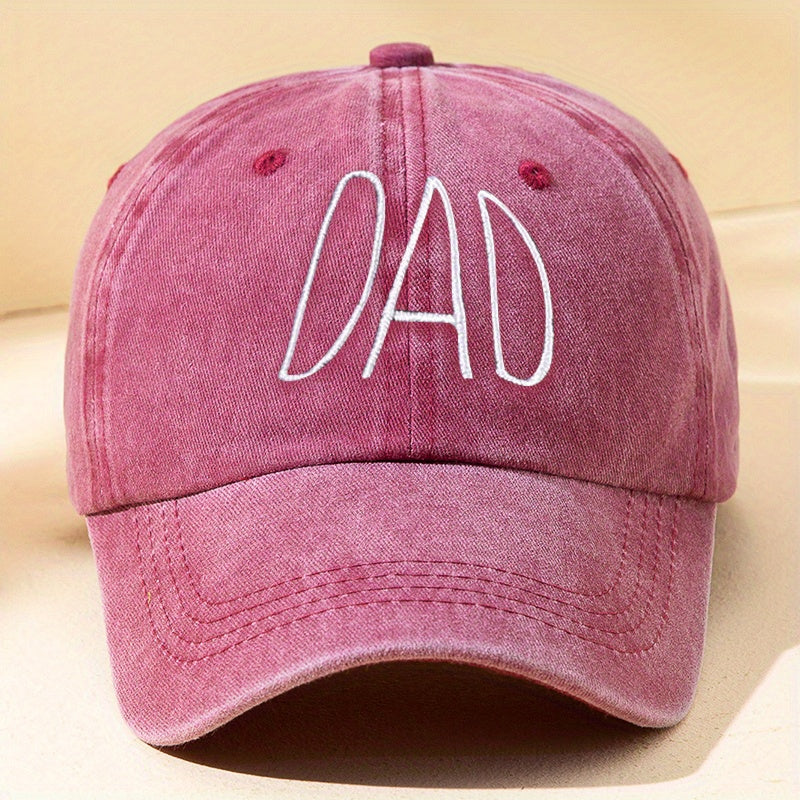Men's Vintage Letters DAD MoM Washed Baseball Cap