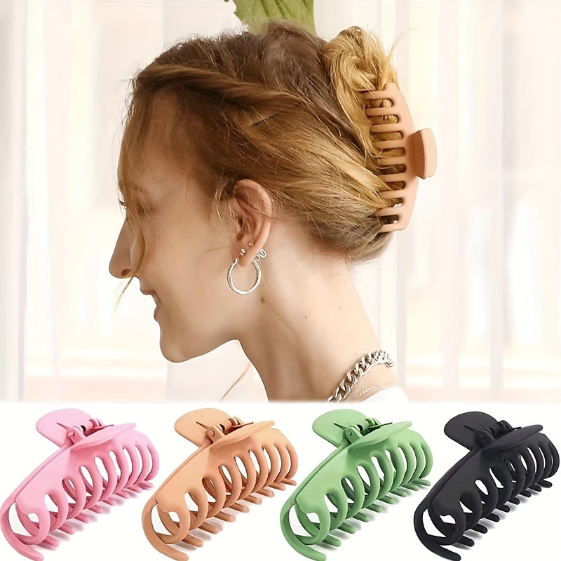 Matte Style Hair Claw Shark Claw Solid Back Head Hair Clip Accessories