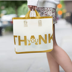 5pcs Enlarged Golden Edge Dark Green Shopping Bag Handbag Commercial Gift Bag