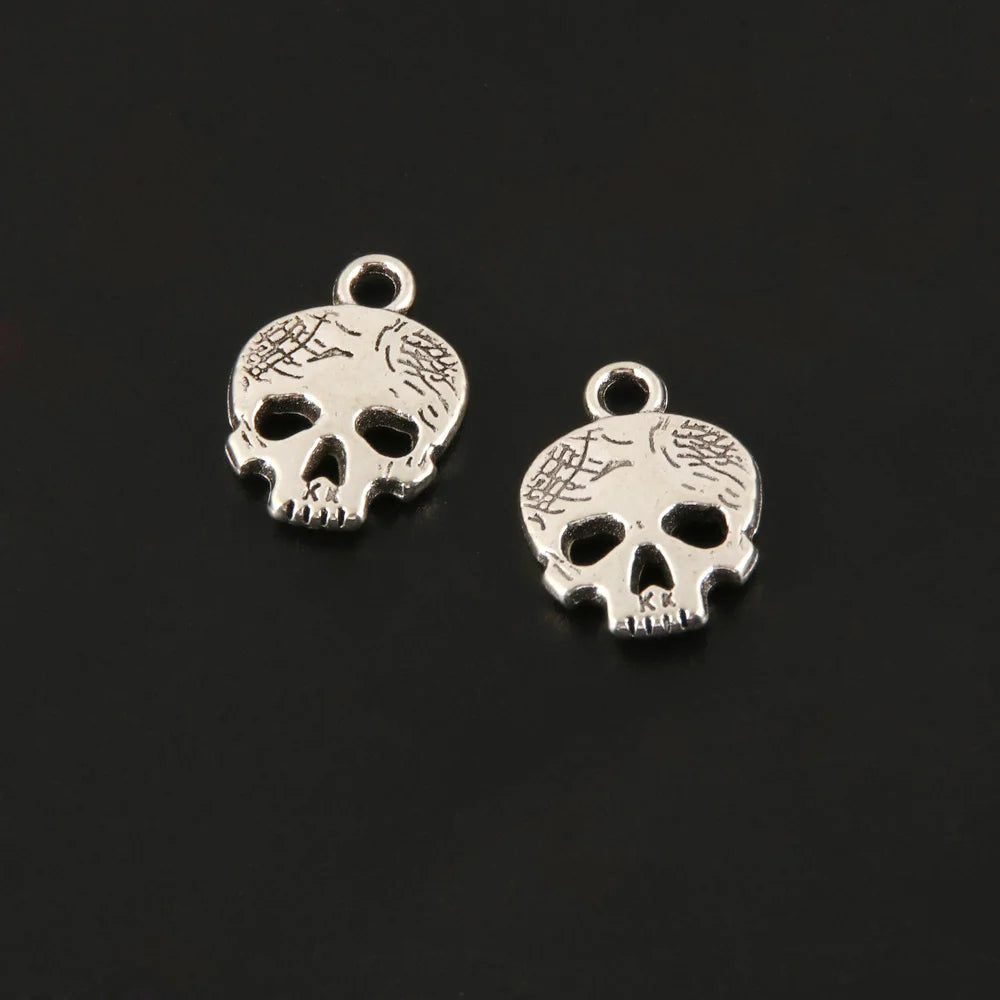 30pcs Painted Face Skull Connector Halloween Skeleton Pendant DIY Accessorie