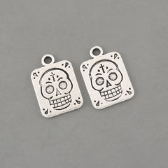 30pcs Painted Face Skull Connector Halloween Skeleton Pendant DIY Accessorie