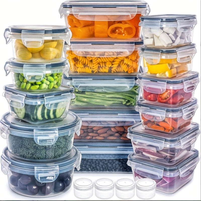 20pcs Large Plastic Food Storage Container With Lid - Fresh Keeping Box