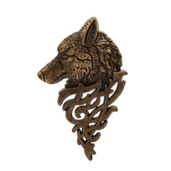 Vintage Men's Suit Collar Pin Wolf Head Brooch