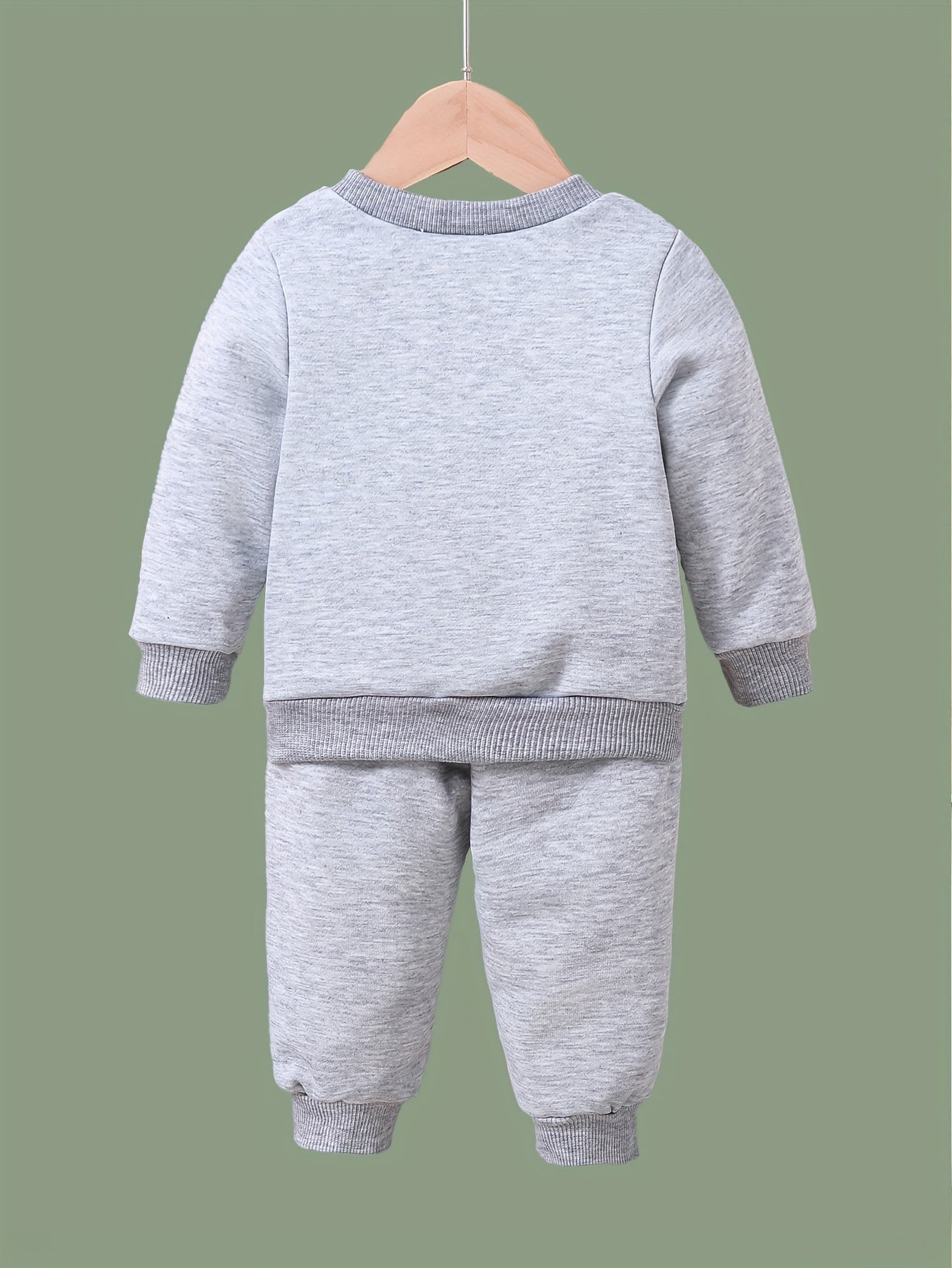 2pc Cartoon Cats Crew Neck Sweatshirt & Sweatpants Set for Girls