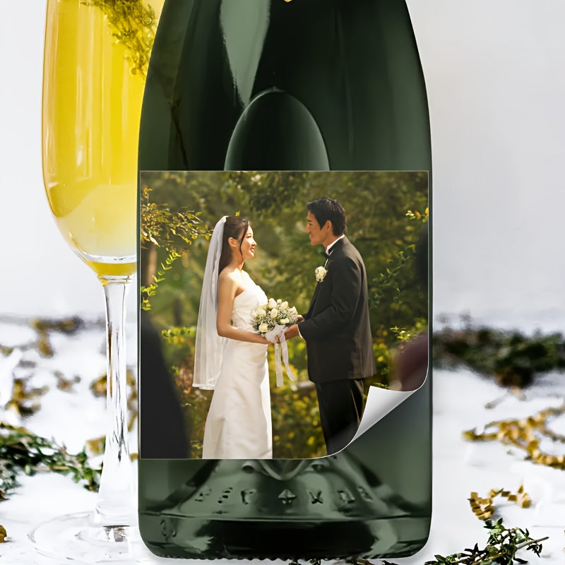 Custom Photo Wine Labels Waterproof Personalized Bottle Stickers