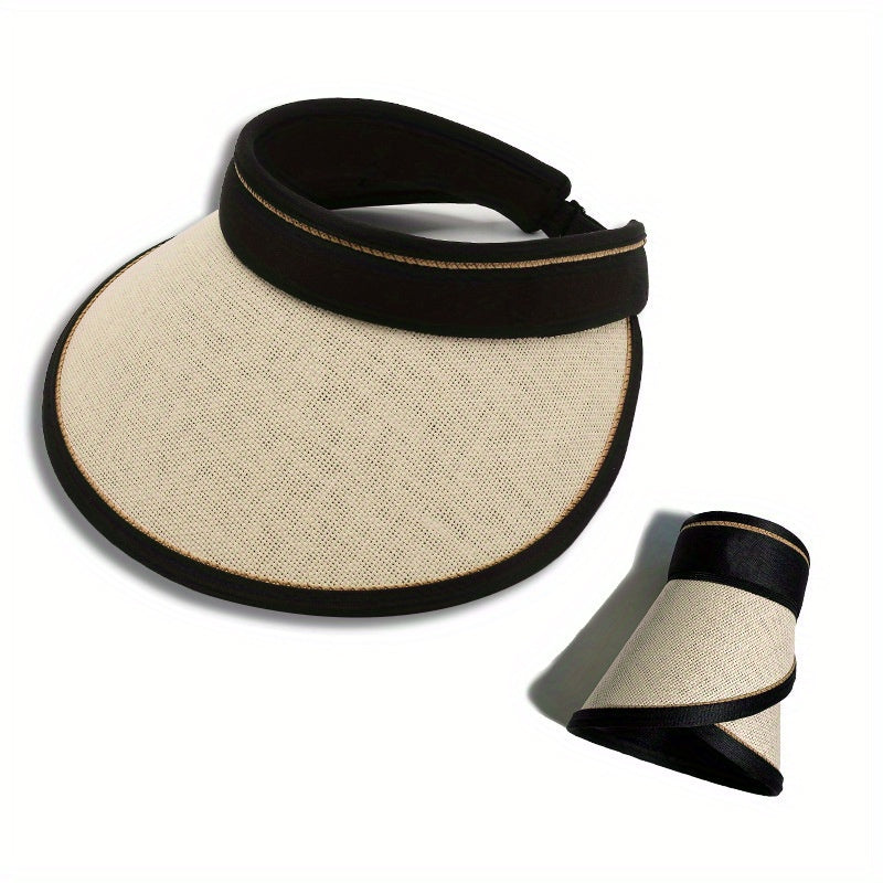 Foldable Sun Visor Sun Hat Solid UV Protection Visors Sunscreen Travel Beach Hat