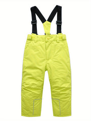Girls Solid Suspender Trousers Ski Set Winter Sports Skiing